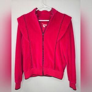 Mar-Gee Velour Tracksuit Jacket Quilted Wings vintage, Fuschia size M